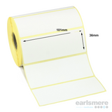 101mm x 36mm White Thermal Transfer Labels, Polypropylene, Permanent Adhesive