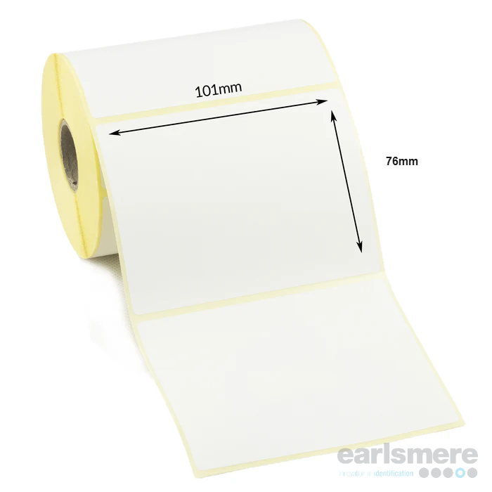 101mm x 76mm Direct Thermal Labels, Paper, Permanent Adhesive, 1000 Per Roll