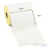 101mm x 76mm Direct Thermal Labels, Paper, Permanent Adhesive, 1000 Per Roll