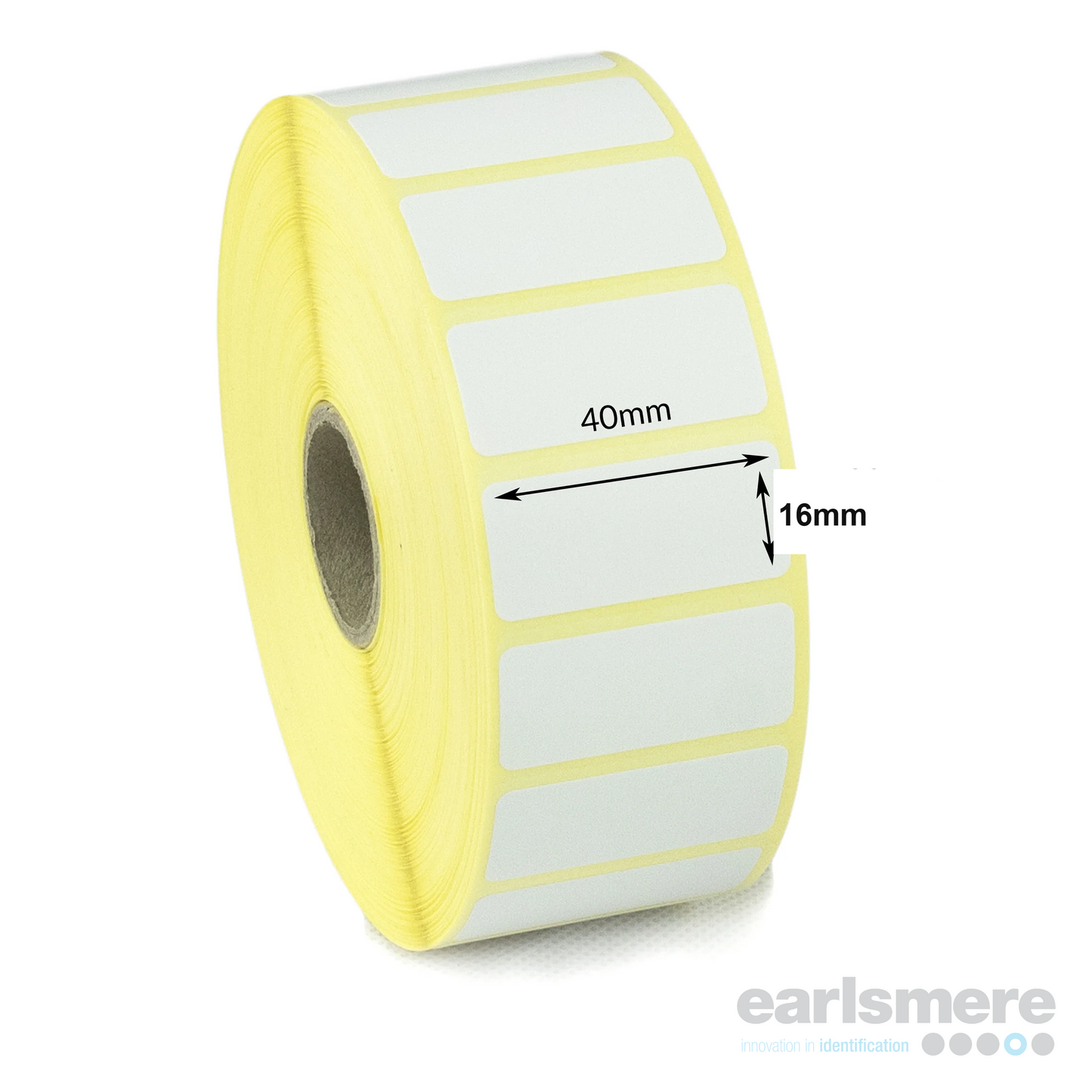 40mm x 16mm White Thermal Transfer Labels, Polypropylene, Permanent Adhesive