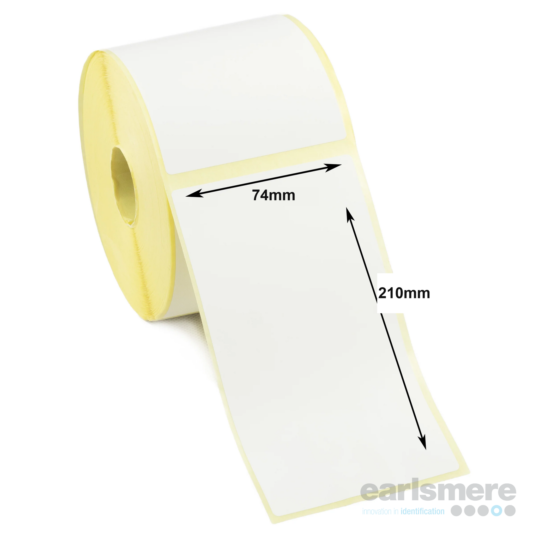 74mm x 210mm White Thermal Transfer Labels, Paper, Permanent Adhesive