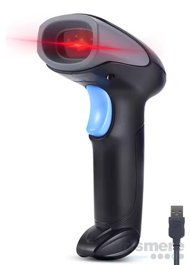 Handheld Wired 1D 2D QR Barcode Scanner — USB Plug & Play