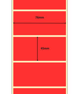 45mm x 76mm Red Thermal Transfer Labels, Paper, Permanent Adhesive