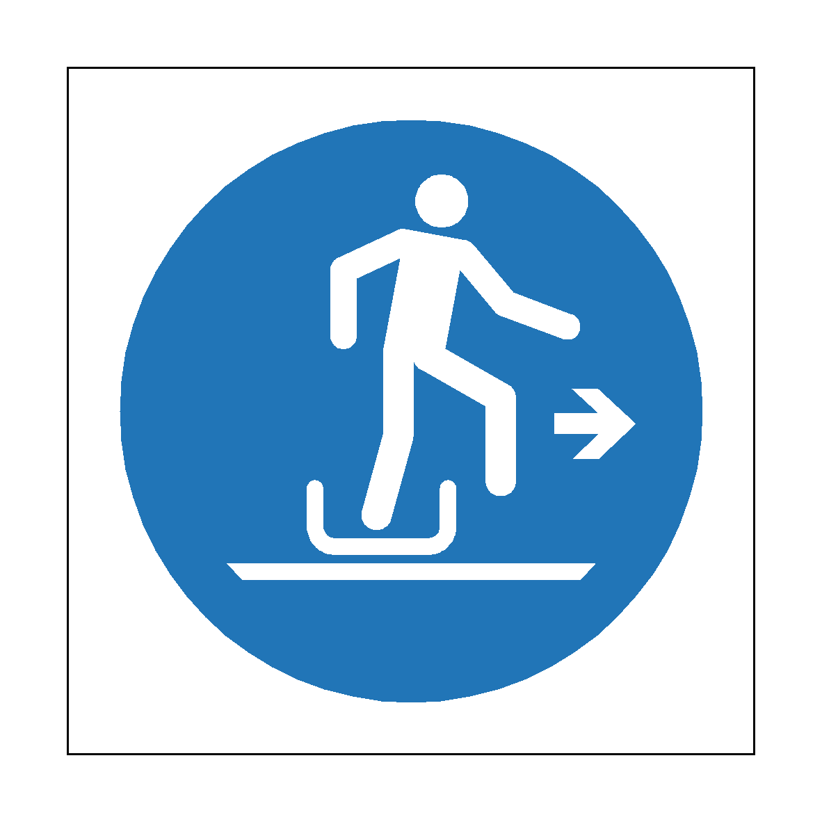 Alighting from Toboggan to Right safety label