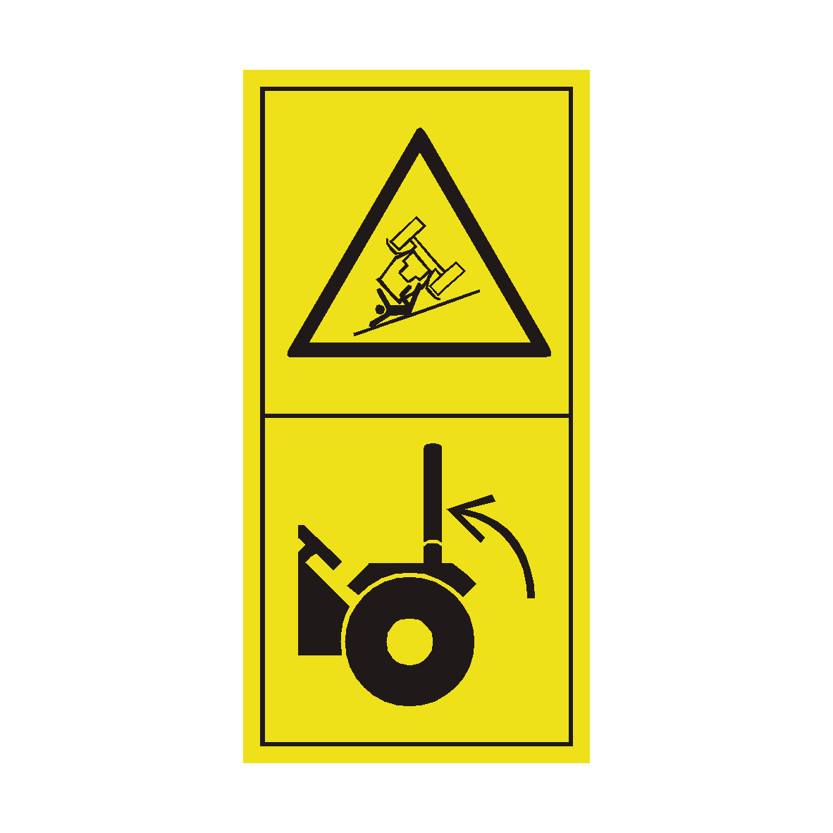 Always Lock ROPS in Upright Position safety label