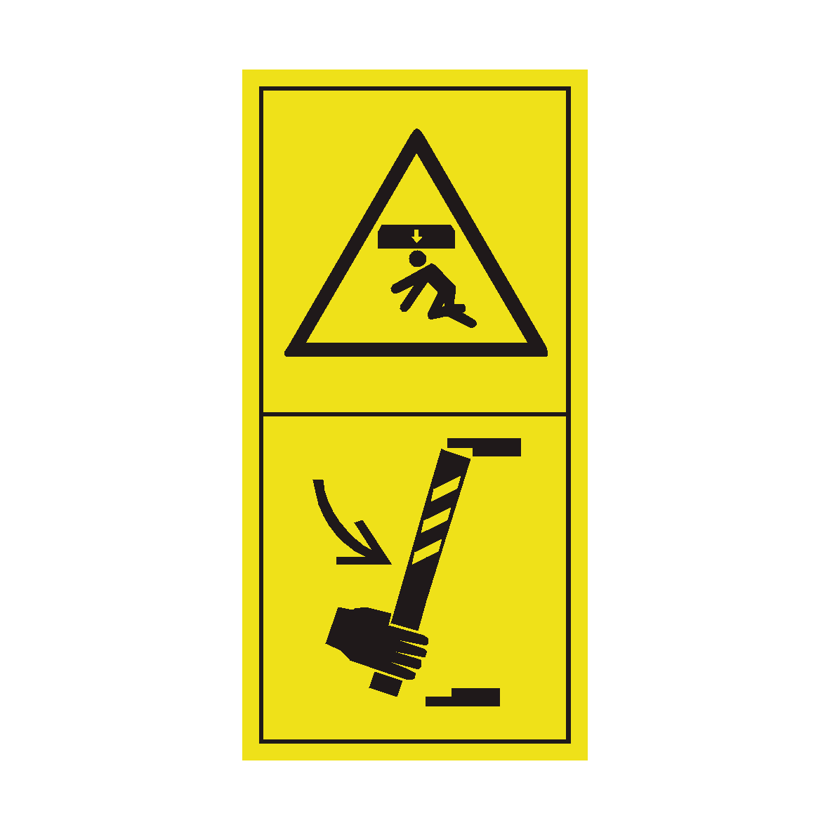 Attach Support Before Getting into Hazardous Area safety label