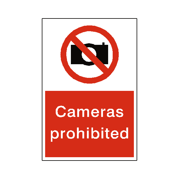 Cameras Prohibited safety label