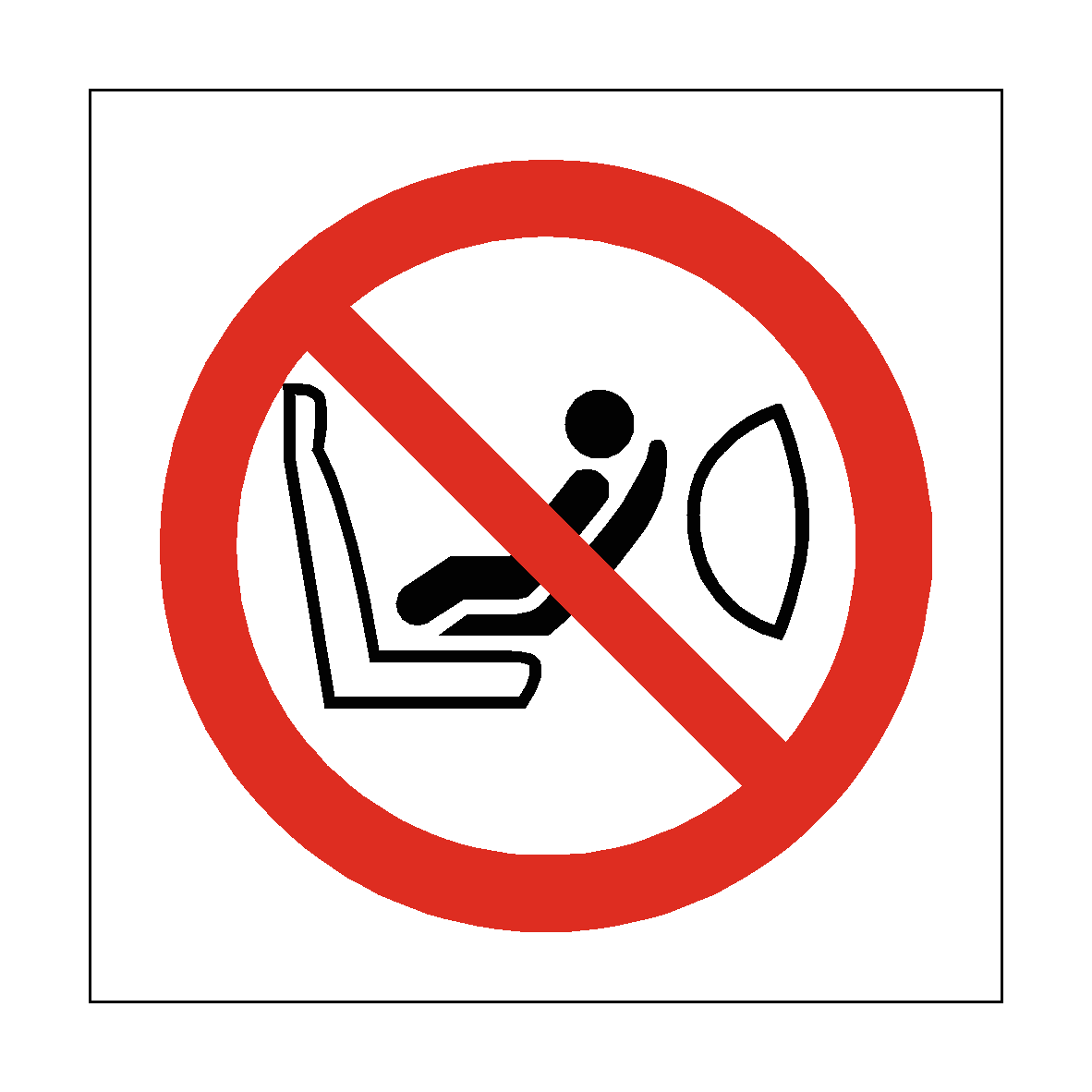 Child Seat Prohibited safety label