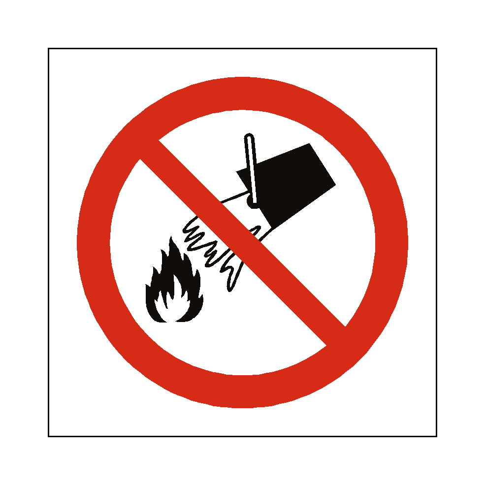 Do Not Extinguish with Water safety label
