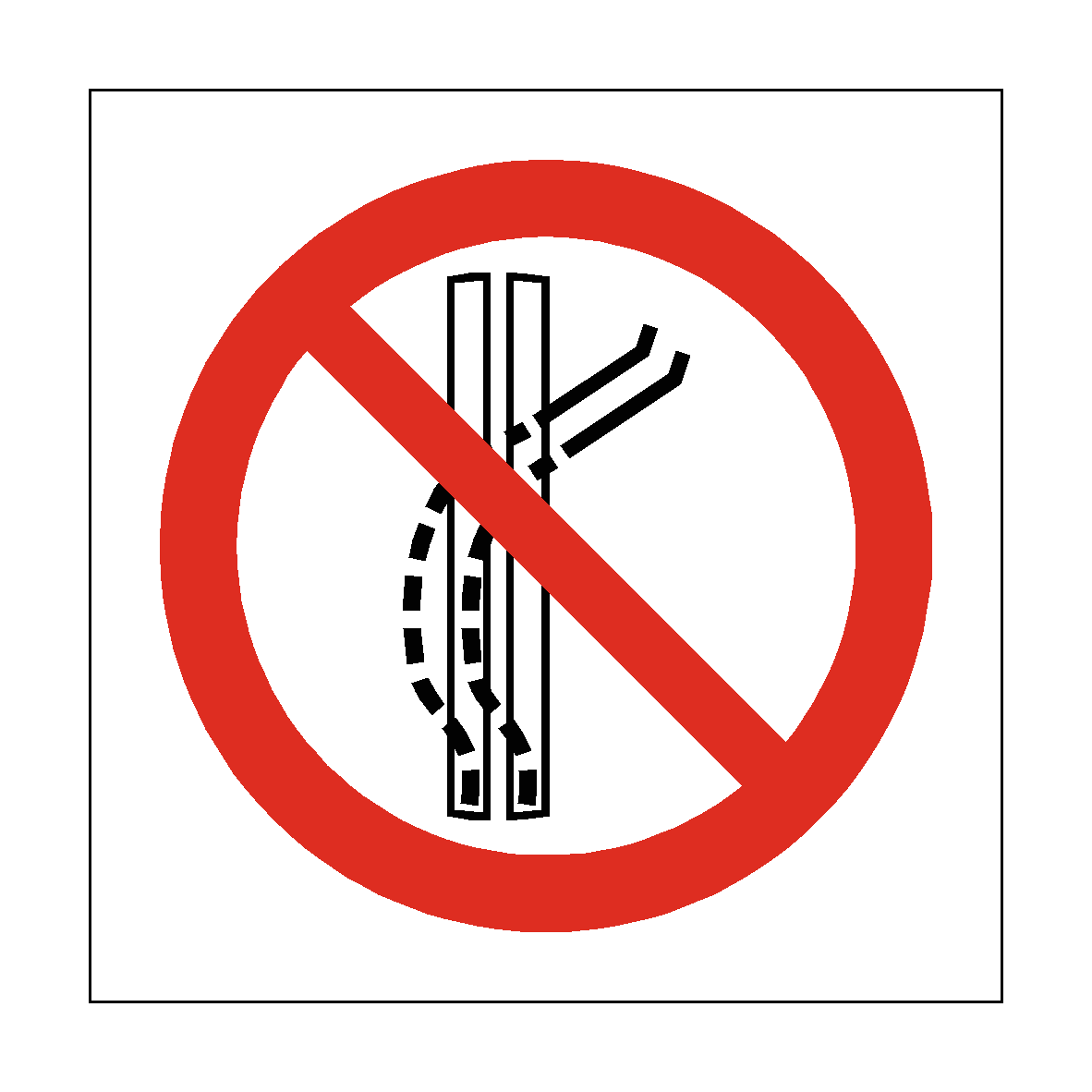 Do Not Leave Tow Track safety label