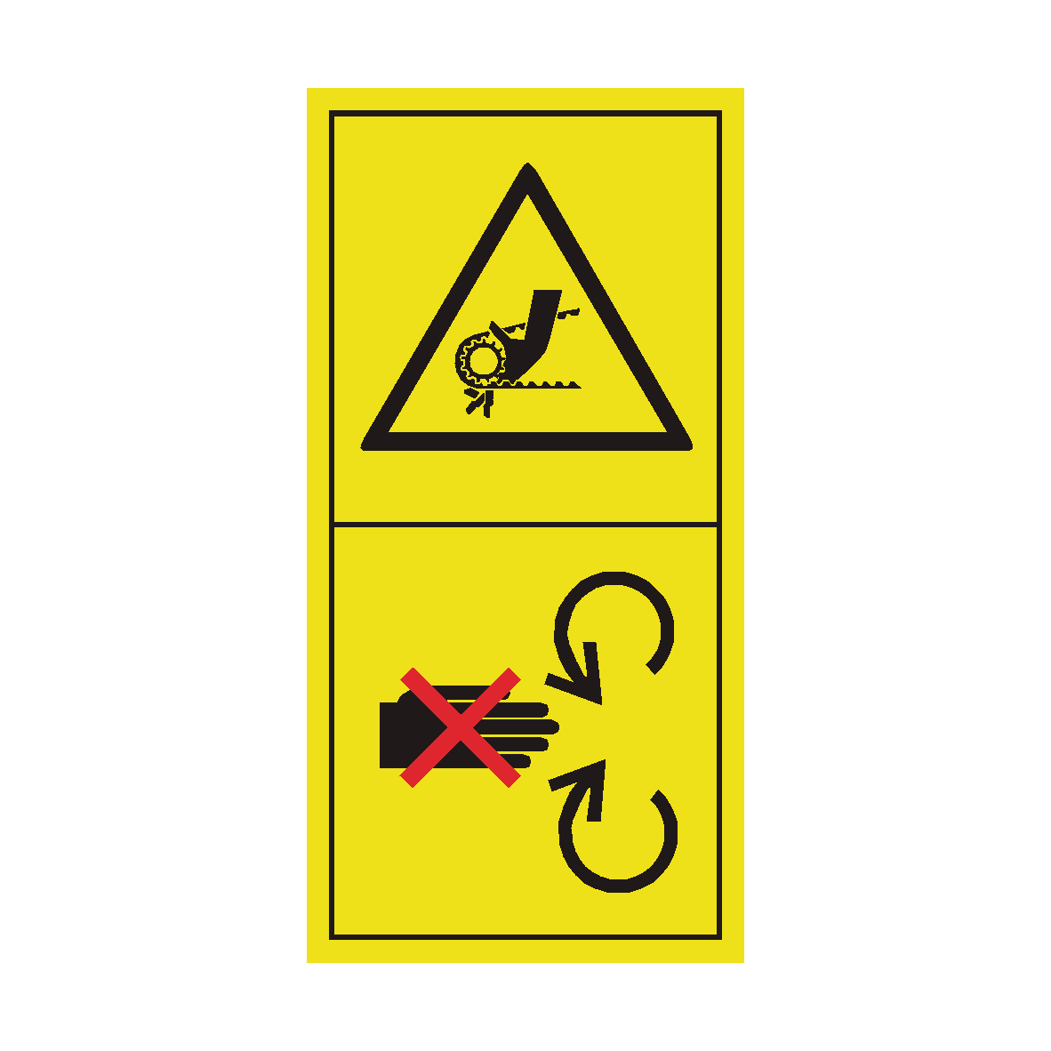 Do Not Open or Remove Safety Shield If Engine Running safety label