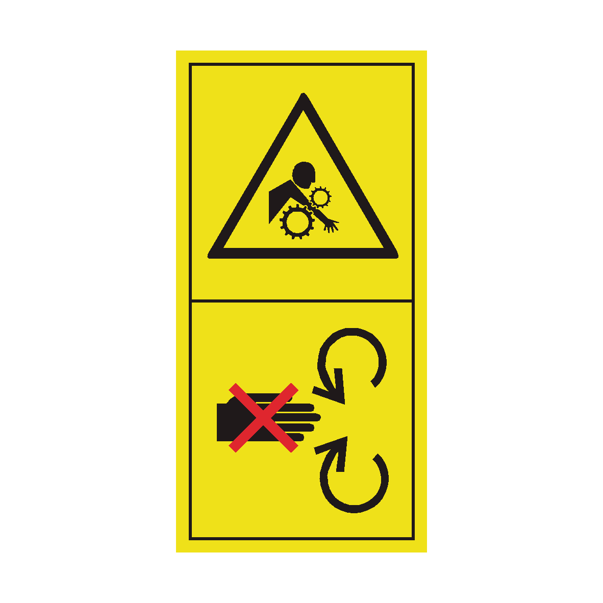 Do Not Open or Remove Safety Shield safety label