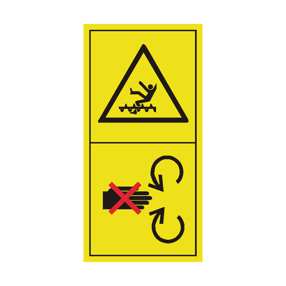 Do Not Open or Remove Safety Shield While Engine is Running safety label