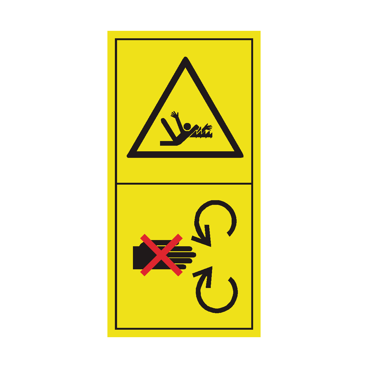 Do Not Remove or Open Safety Shield If Engine Running safety label