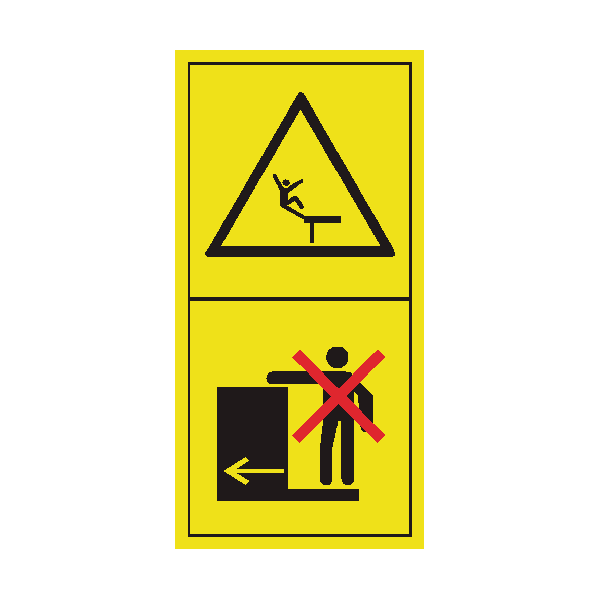 Do Not Ride on Platform or Ladder safety label