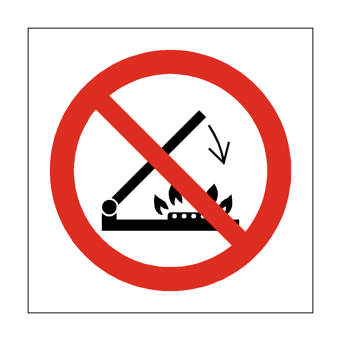 Do Not Shut Lid When Burners Operating safety label