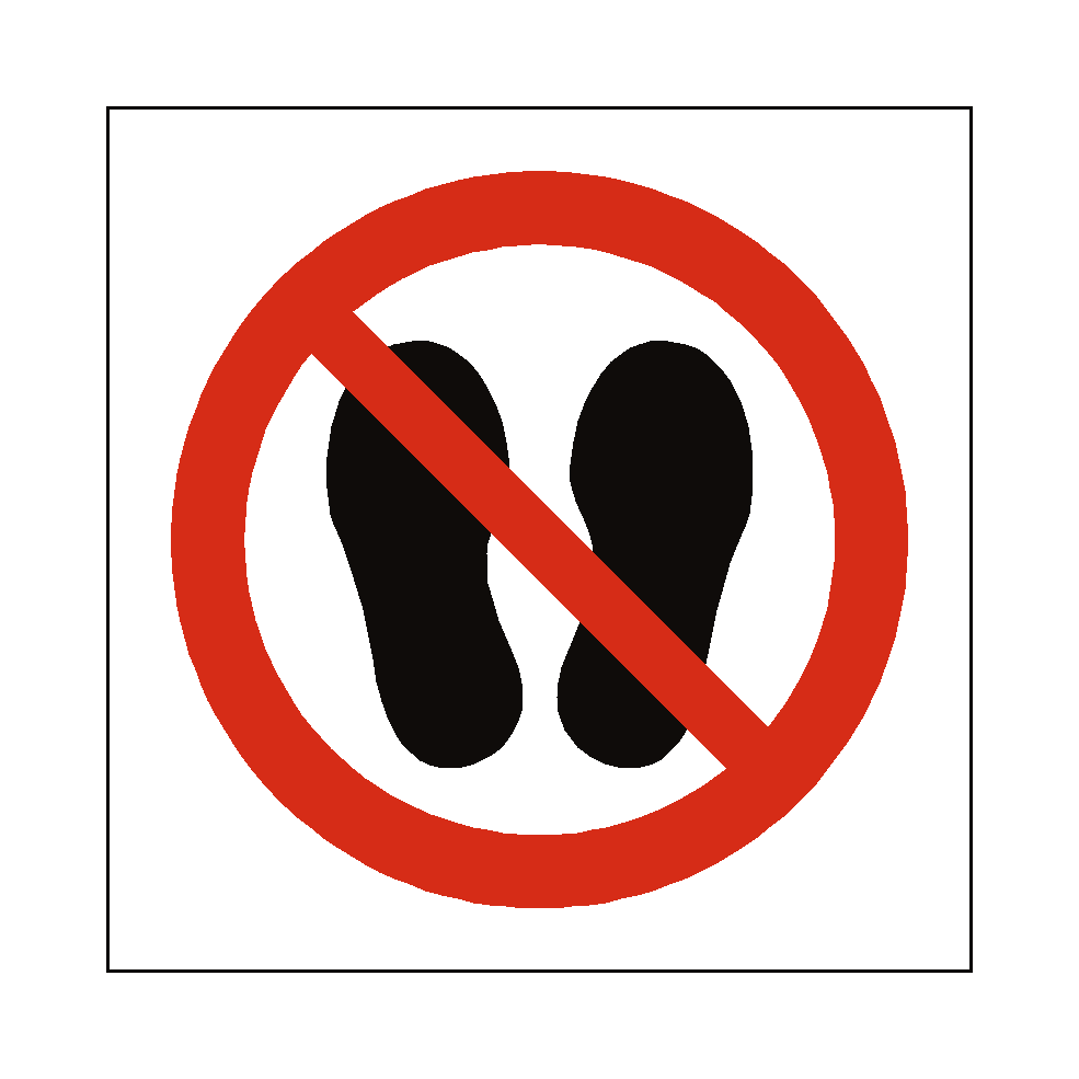 Do Not Stand or Walk Here safety label