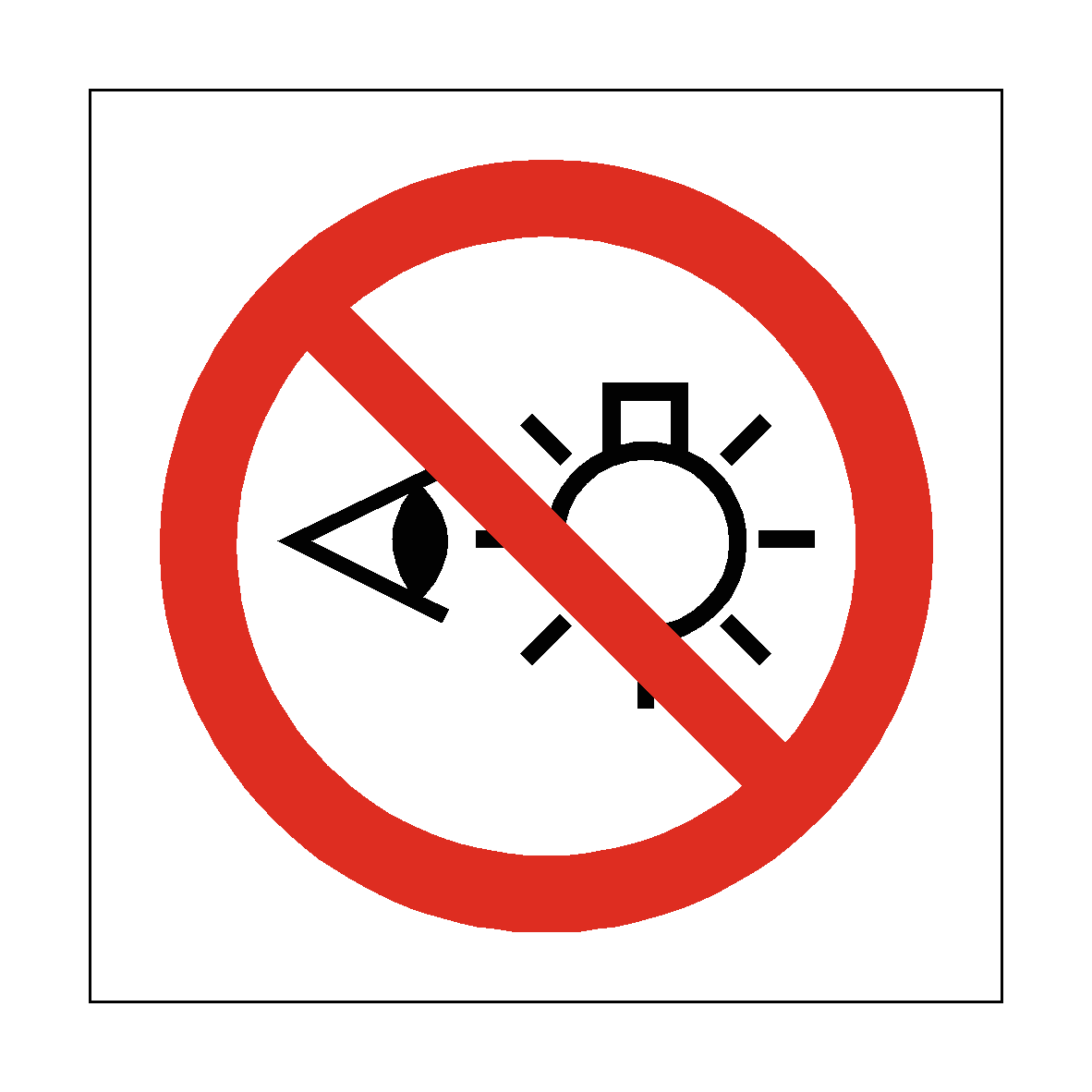 Do Not Stare at Light Source safety label