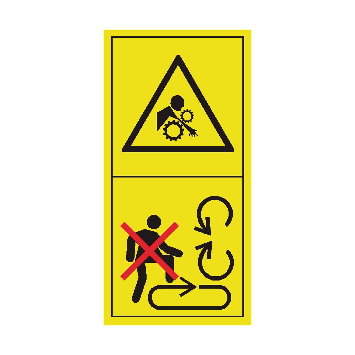 Do Not Step on the Loading Platform If PTO is Connected to the Tractor Engine is Running safety label