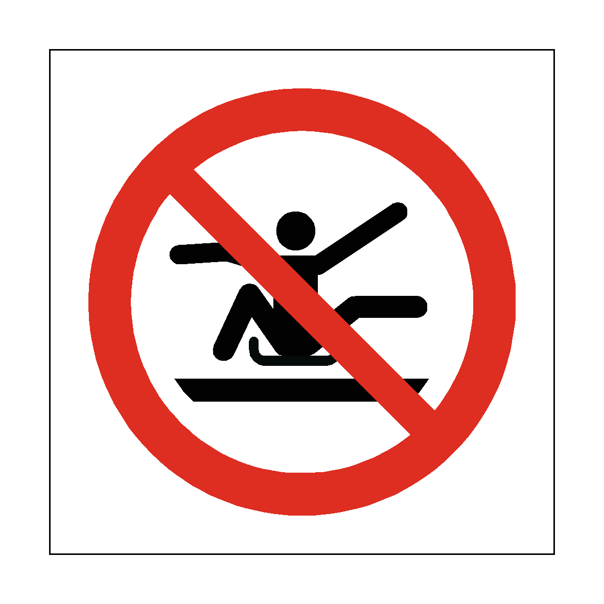 Do Not Stretch Out of Toboggan safety label