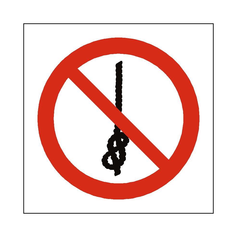 Do Not Tie Knots safety label