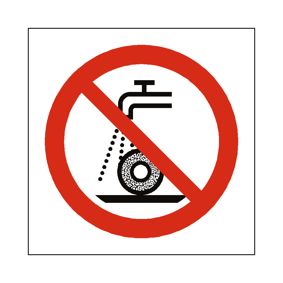 Do Not Use for Wet Grinding safety label