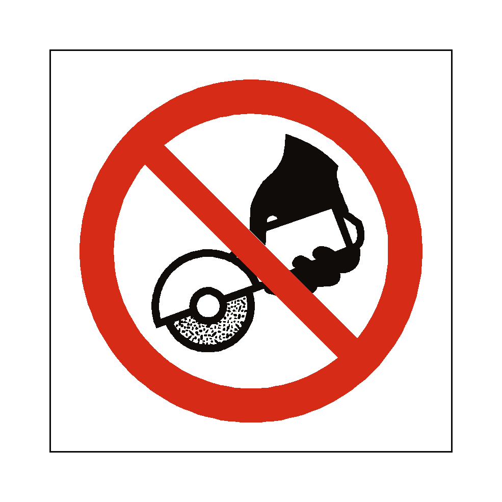 Do Not Use Hand Held Grinding safety label