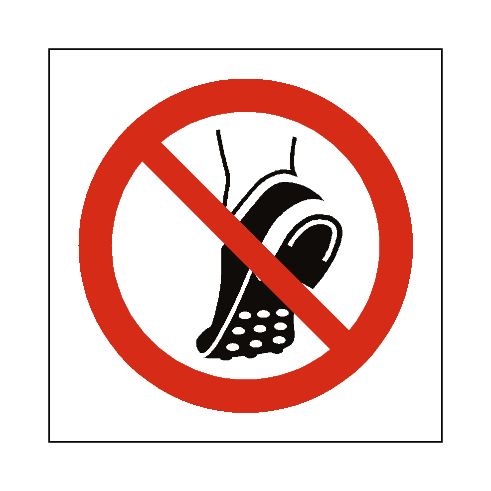 Do Not Wear Studded Shoes safety label