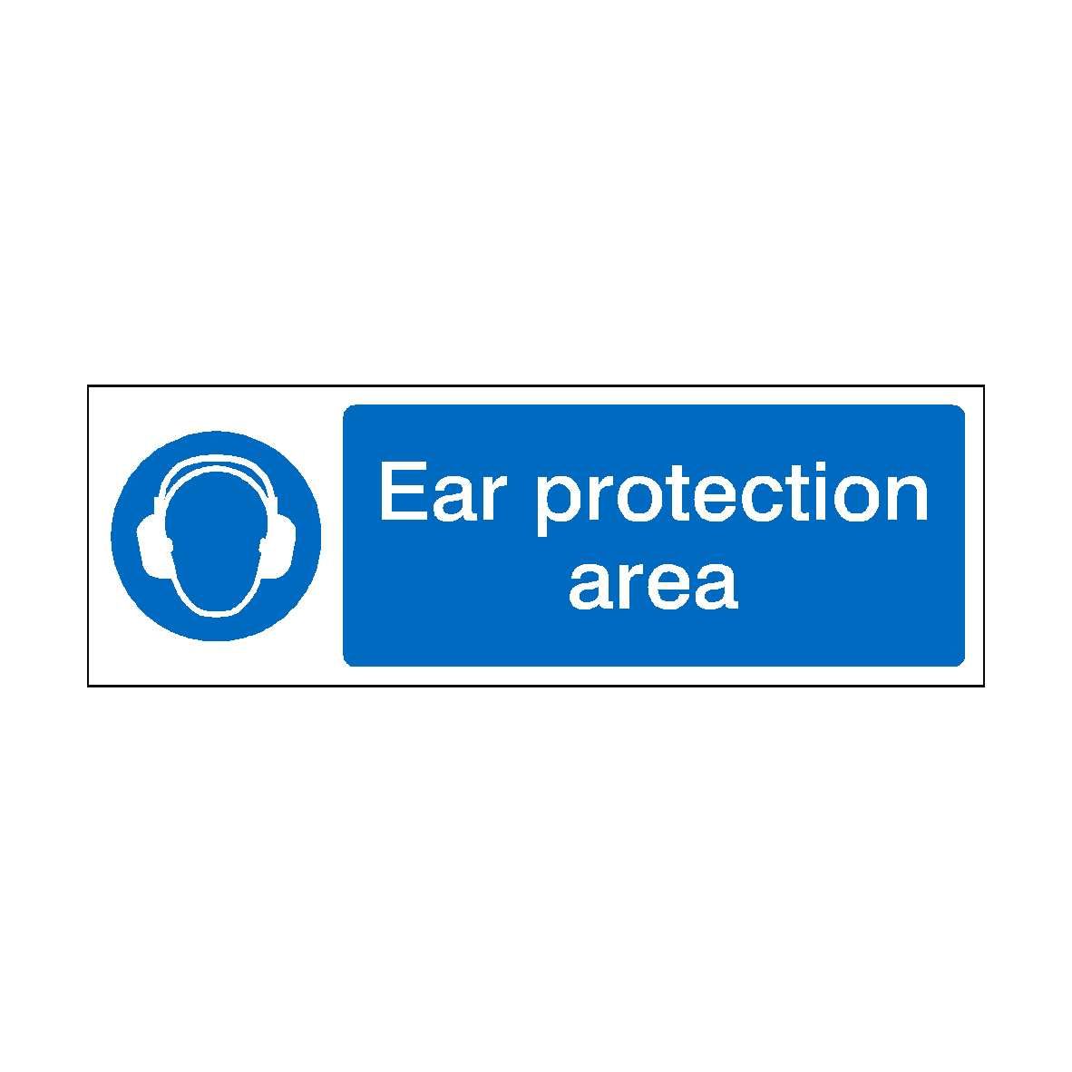 Ear Protection Area safety label