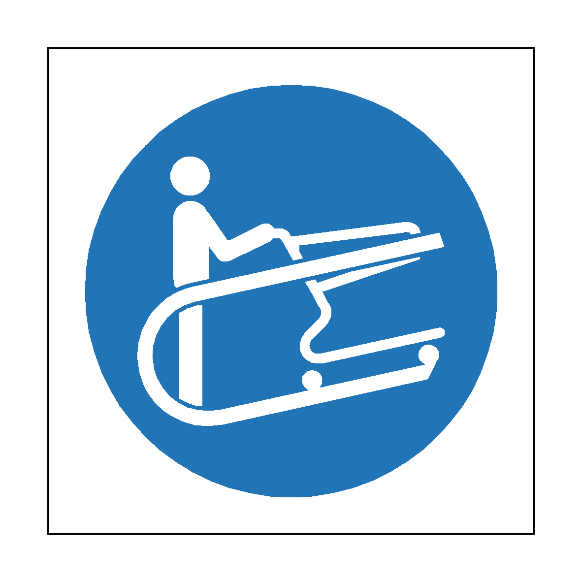 Hold the Trolley Handle safety label