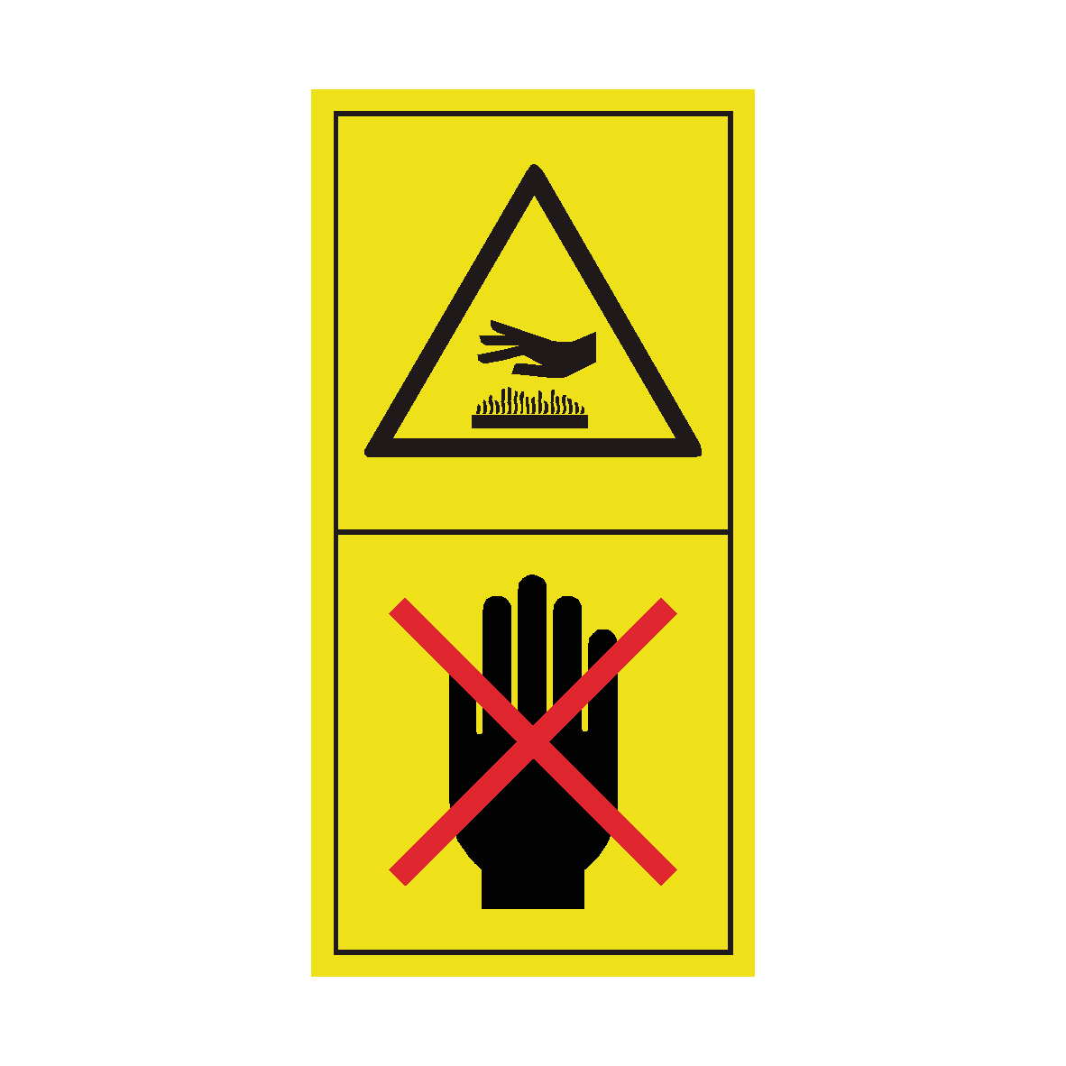 Hot Surface Do Not Touch safety label