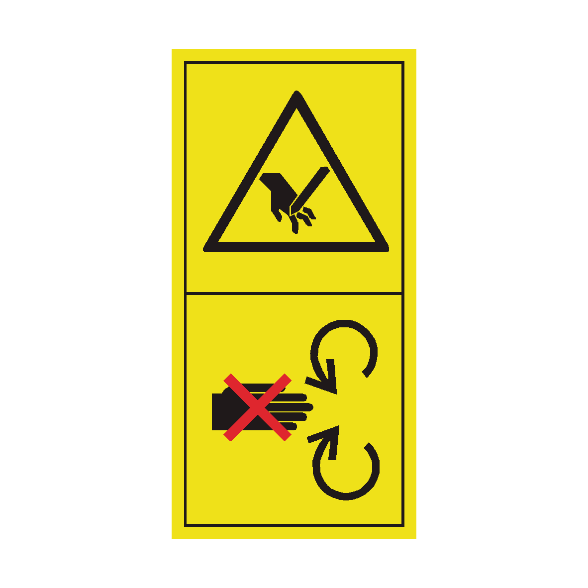 If Engine Running Do Not Remove Safety Shield safety label