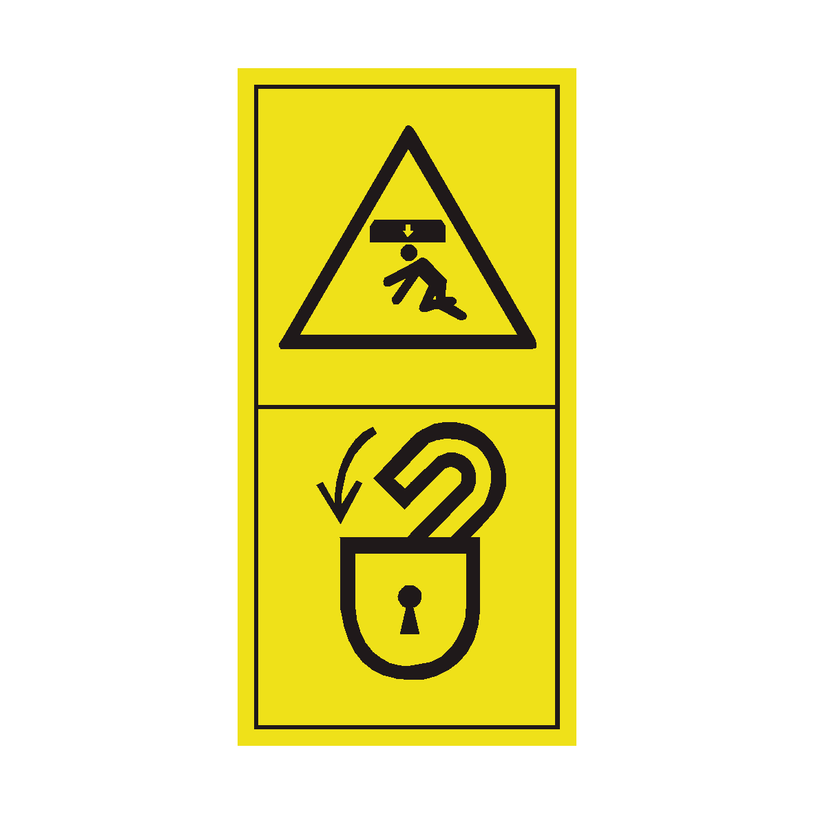 Insert Safety Lock Before Getting in Hazardous Area safety label