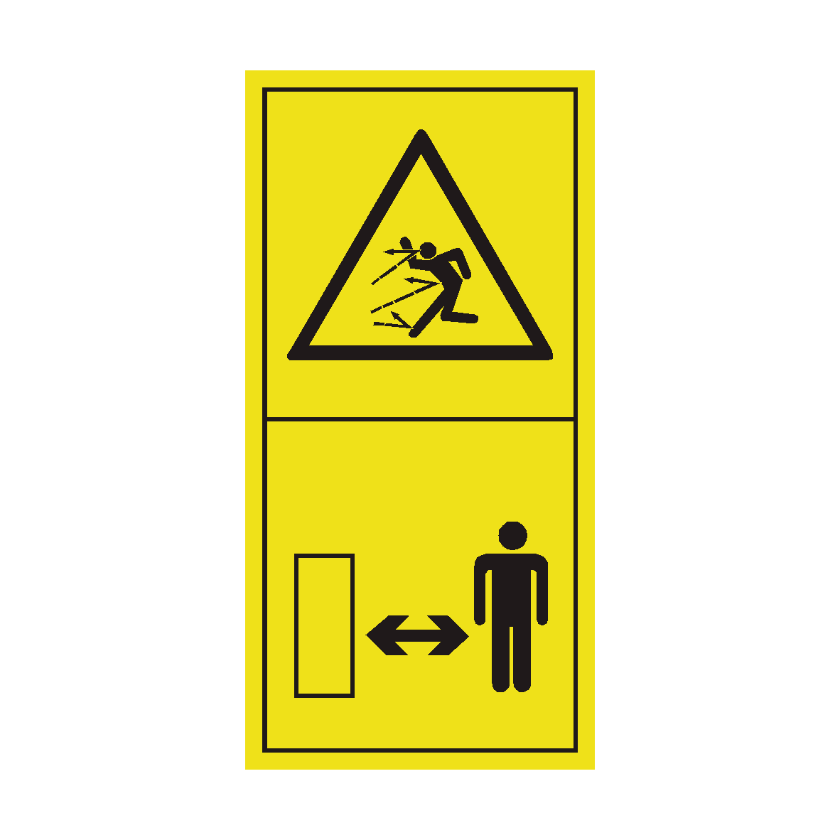 Keep a Safe Distance from This Machine safety label