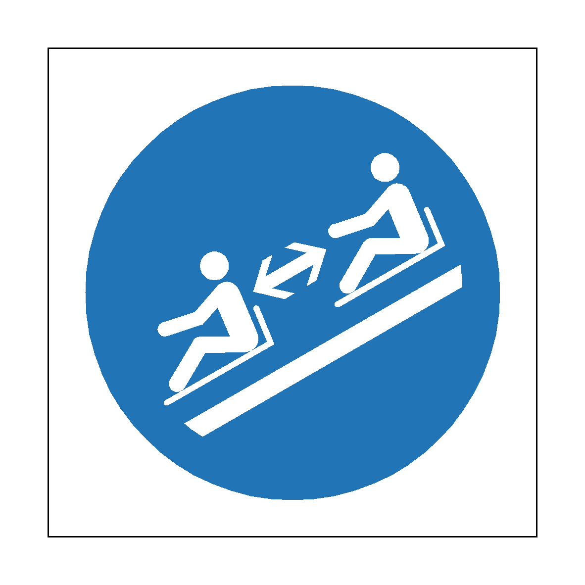 Keep Safe Distance Between Sleds safety label