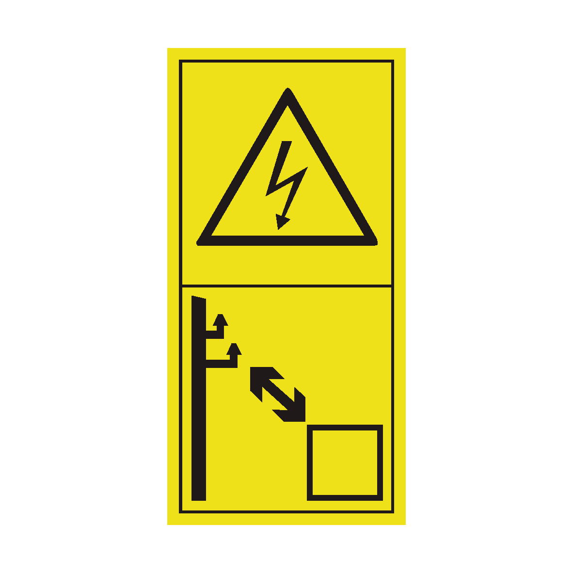 Keep Sufficient Distance Away from Electrical Power Lines safety label