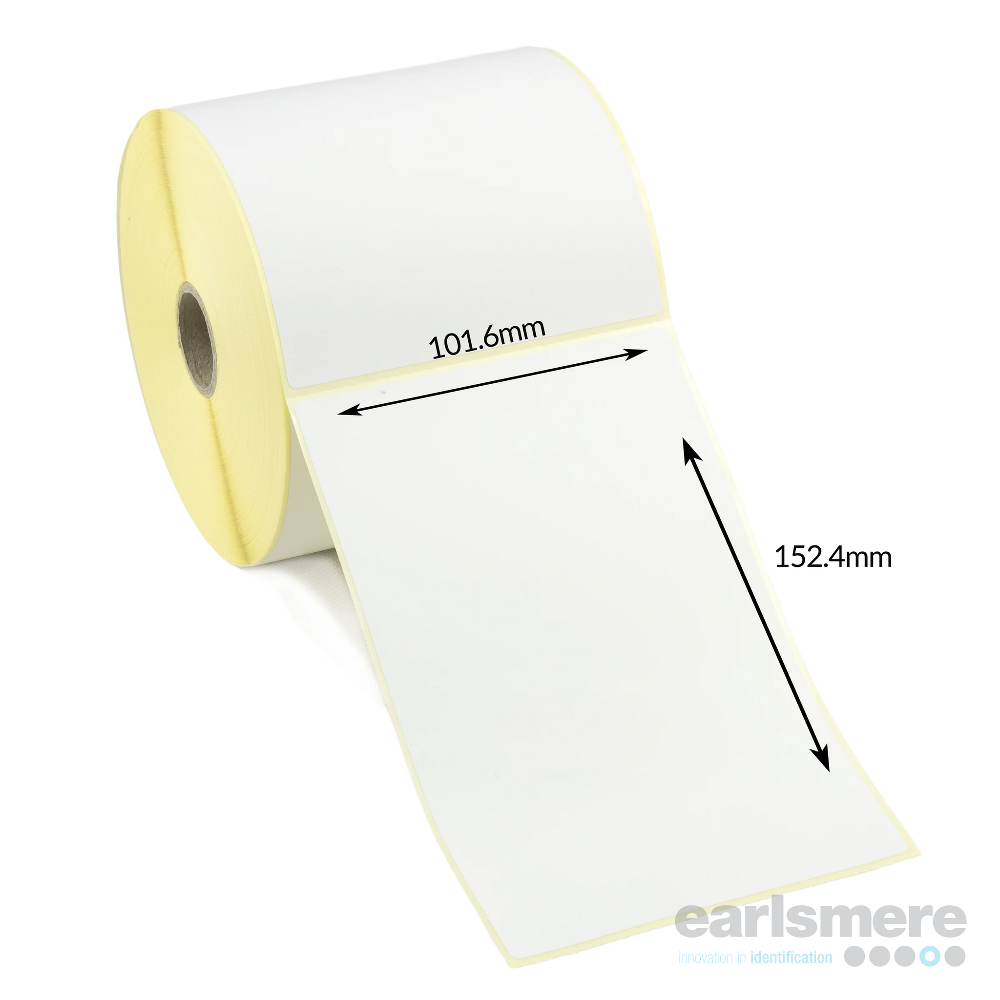 101.6mm x 152.4mm (4" x 6") White Direct Thermal Labels, Paper, Permanent Adhesive, Shipping Labels