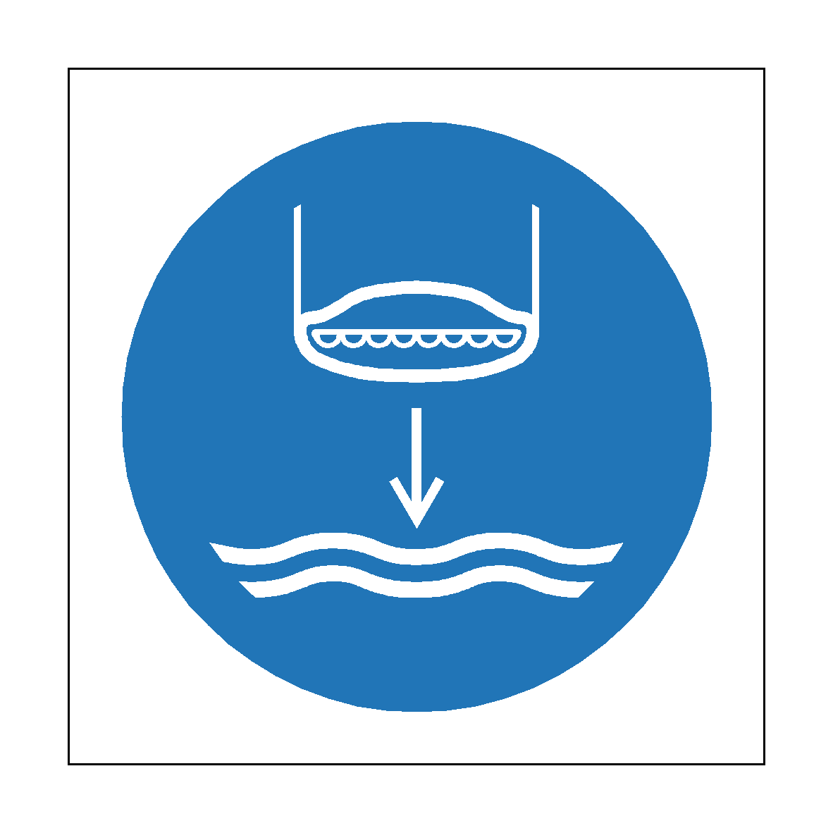 Lower Lifeboat to Water Alternate safety label