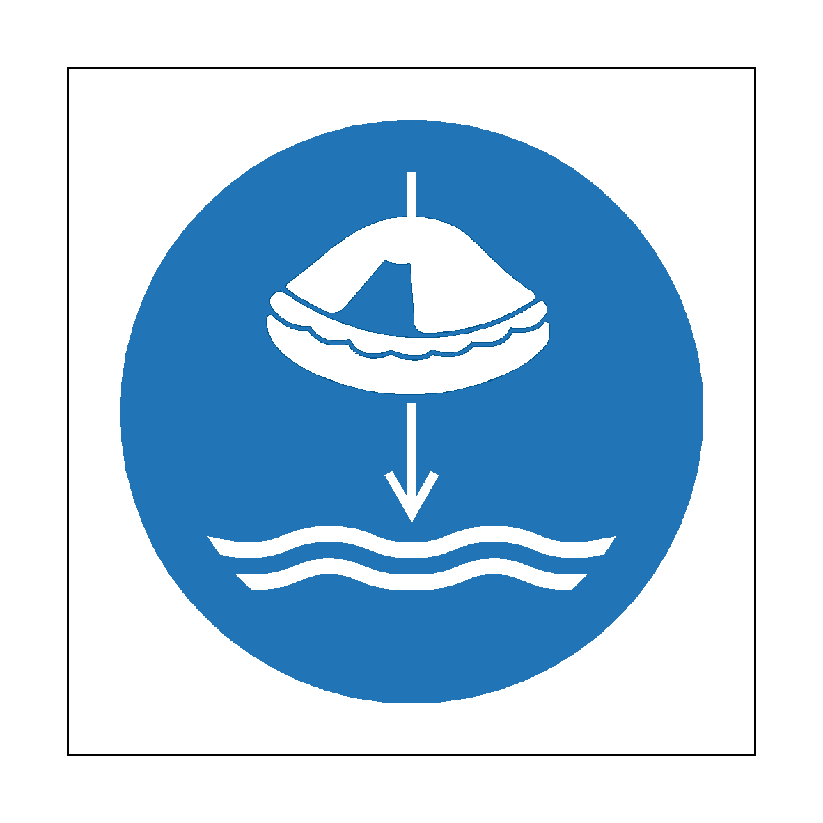 Lower Lifeboat to Water safety label