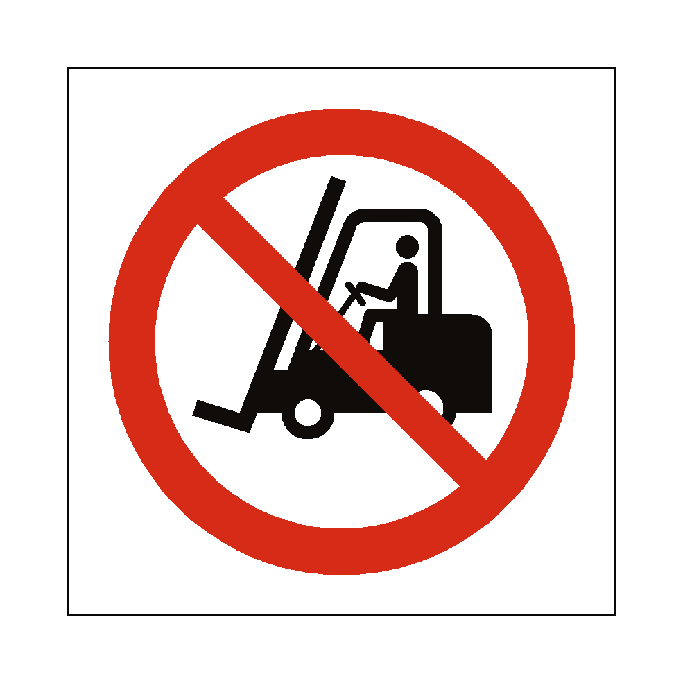 No Access Forklift Truck safety label