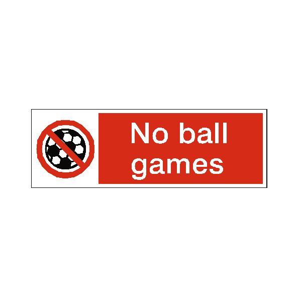 No Ball Games safety label