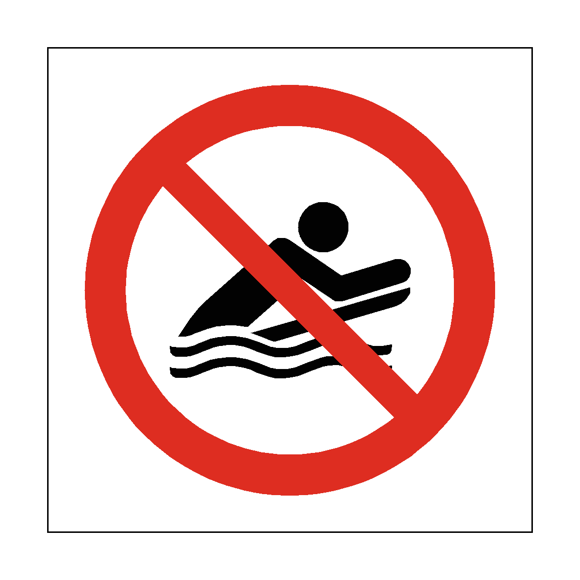 No Body Boarding safety label