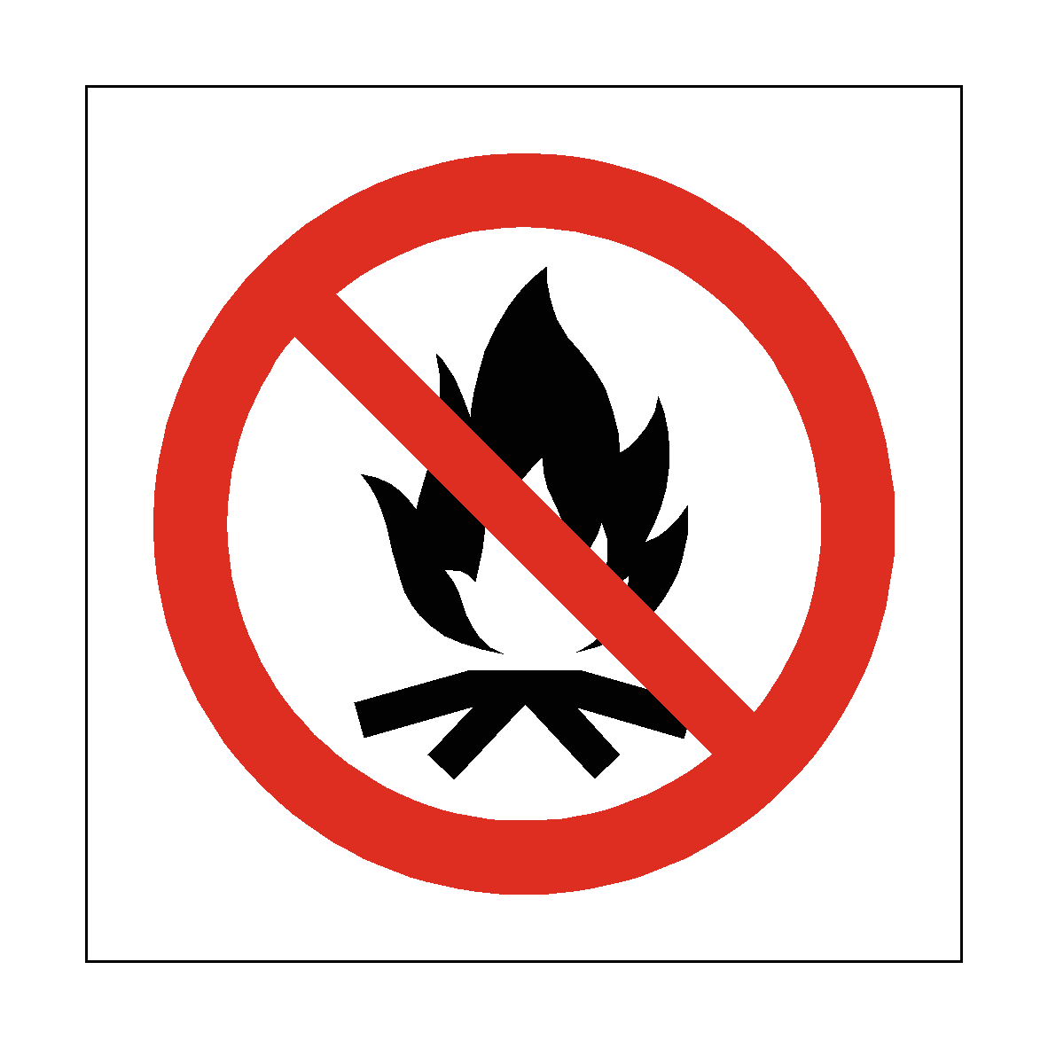 No Campfire safety label