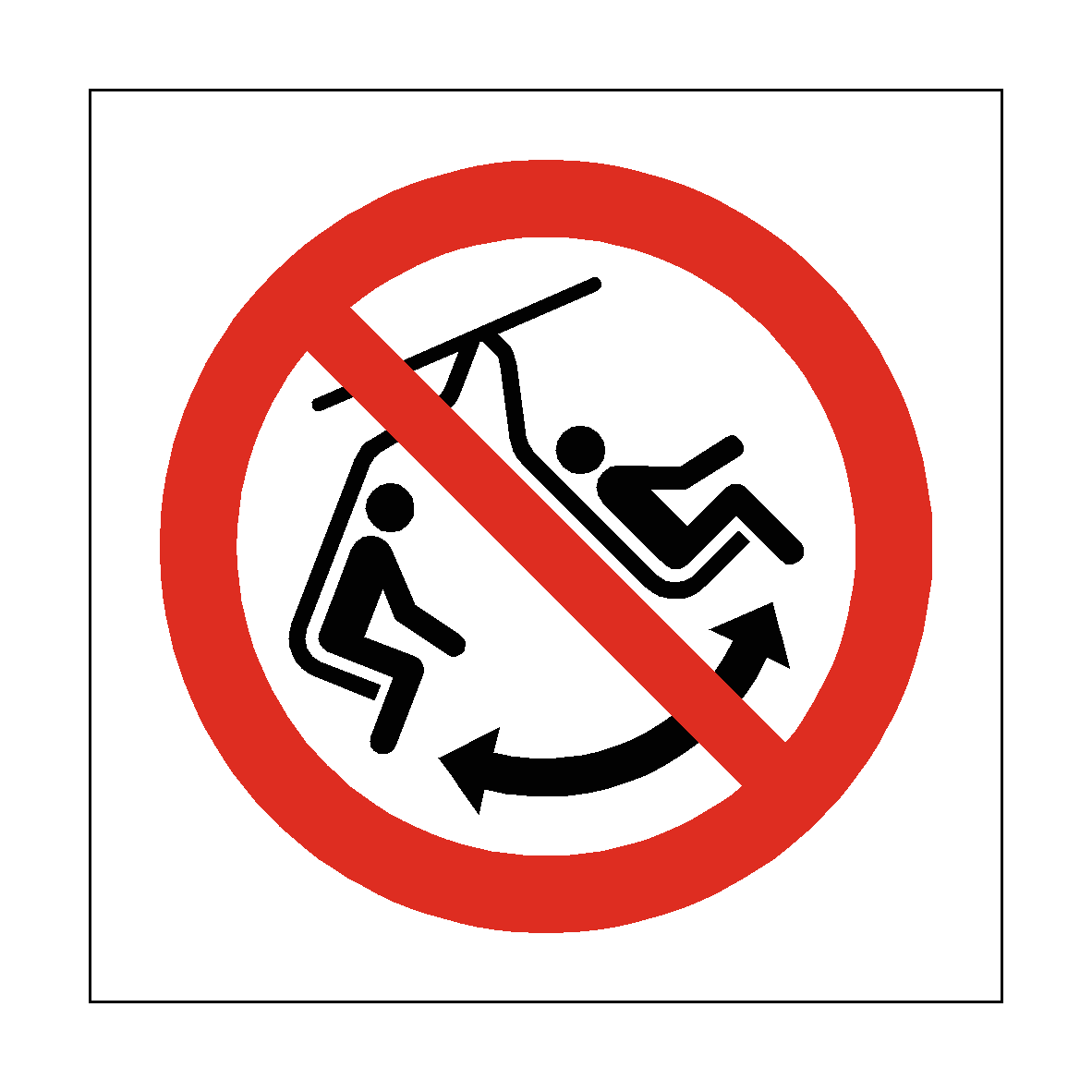 No Chair Swinging safety label