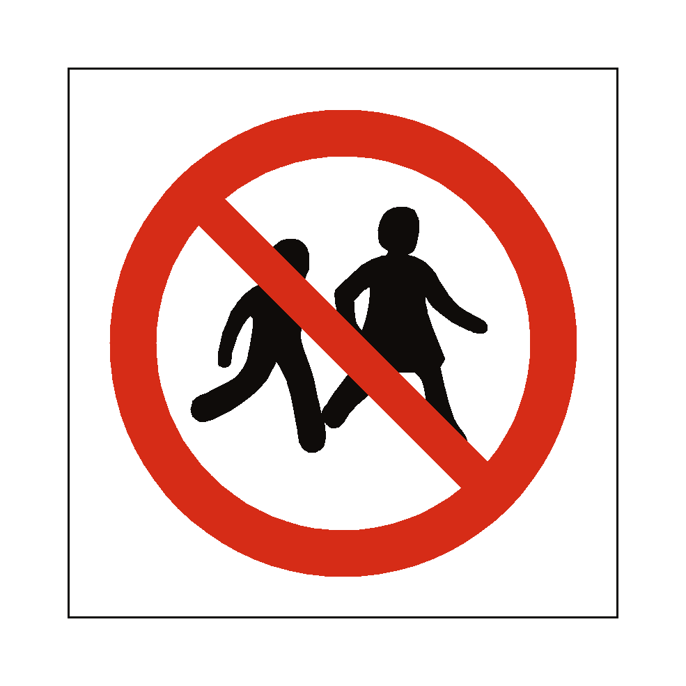 No Children Allowed safety label