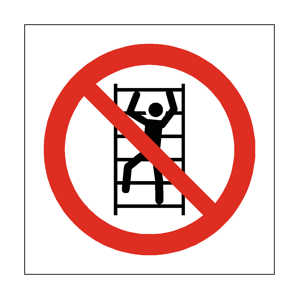No Climbing safety label