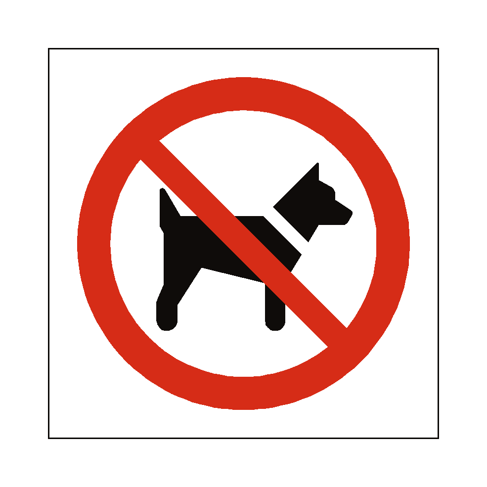 No Dogs safety label