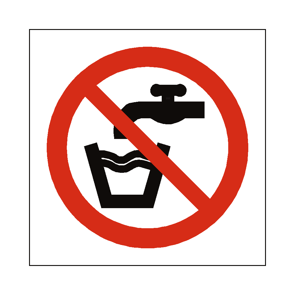 No Drinking Water safety label