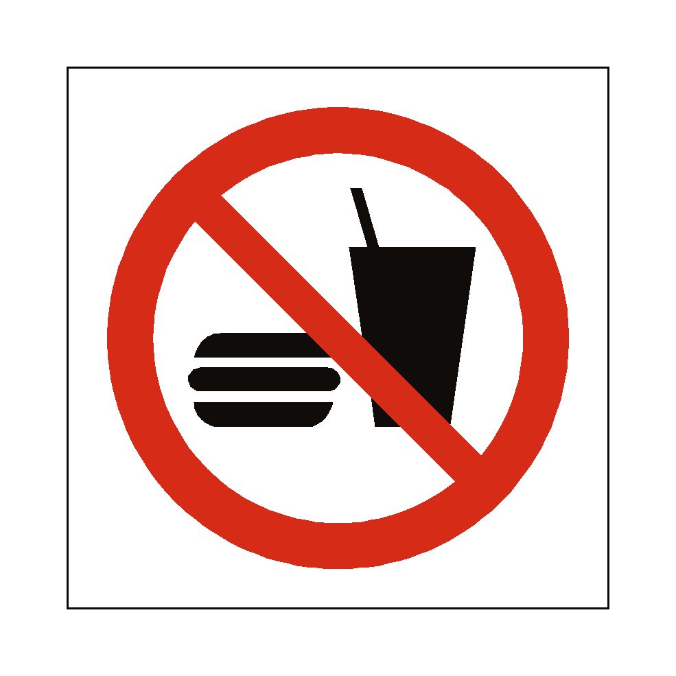 No Eating or Drinking safety label