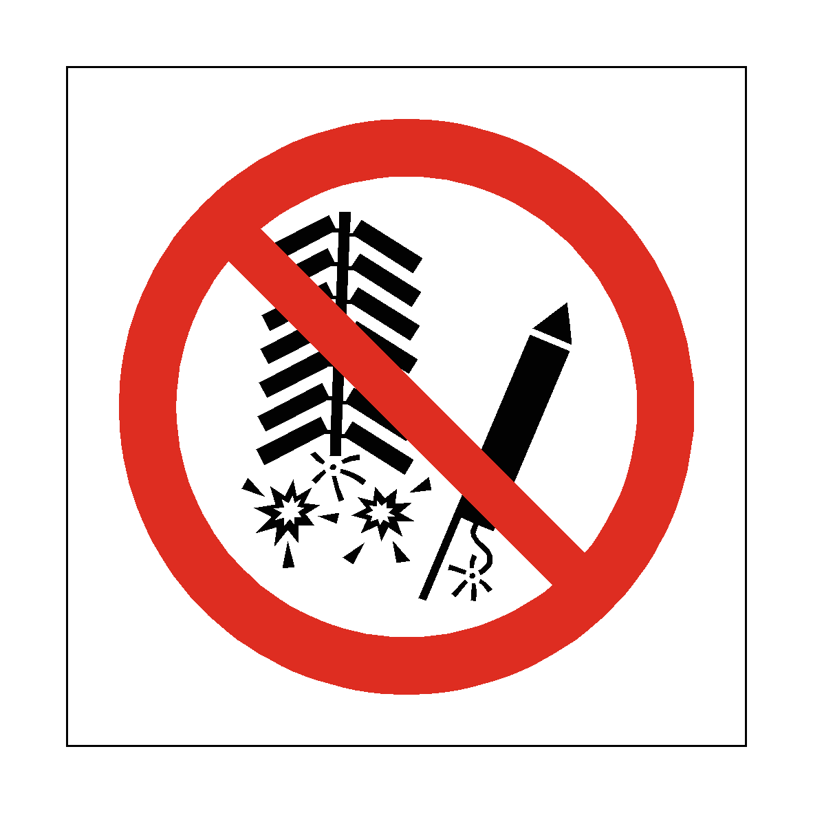 No Fireworks safety label